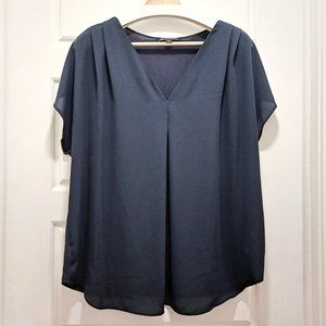 INC International Concepts Inverted-Pleat V-Neck Top, Size 2X